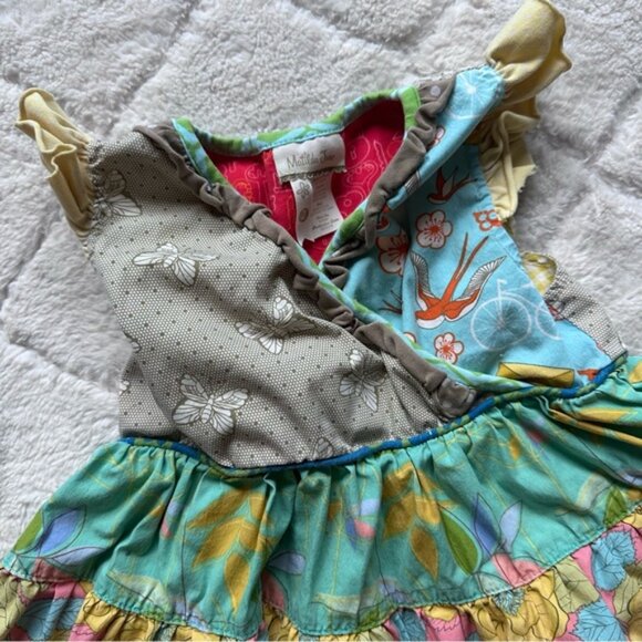 Matilda Jane | Multi Color Butterfly Rollercoaster Tiered Dress | Size 2 - Picture 5 of 7